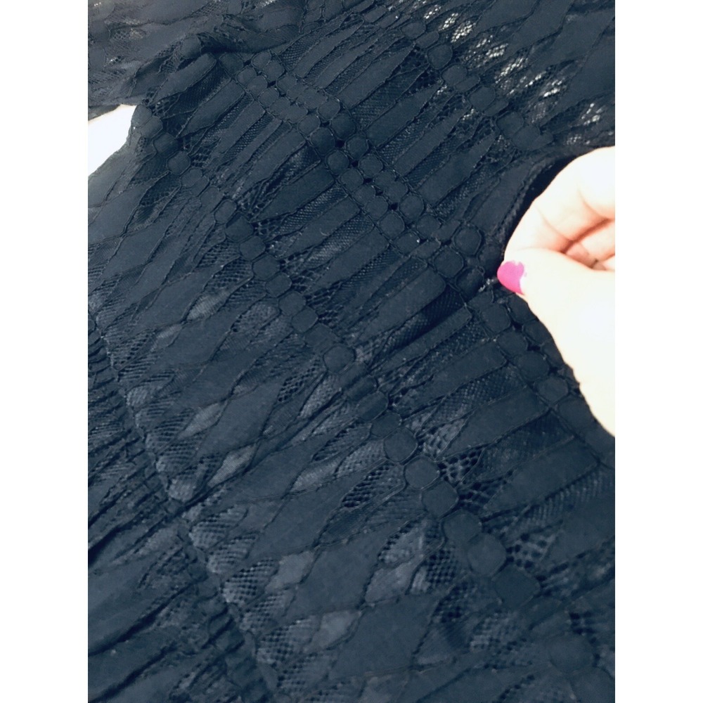 TRINA TURK Wynton Dress Sz 6 Long‎ Sleeve Lace Navy Cocktail Party Dress Wedding - Picture 8 of 12